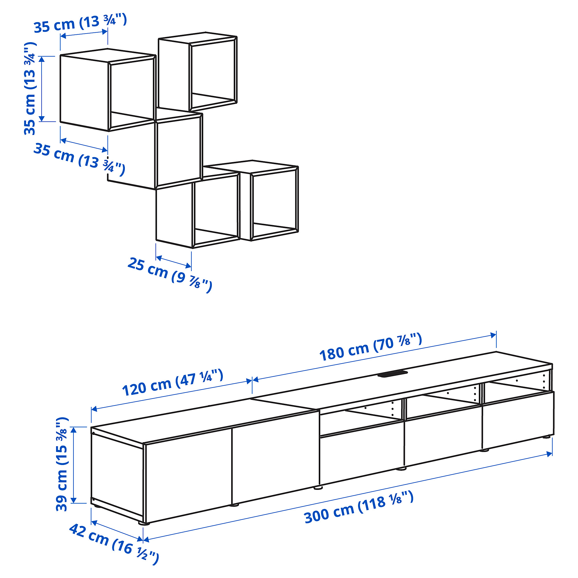 BESTÅ/EKET cabinet combination for TV