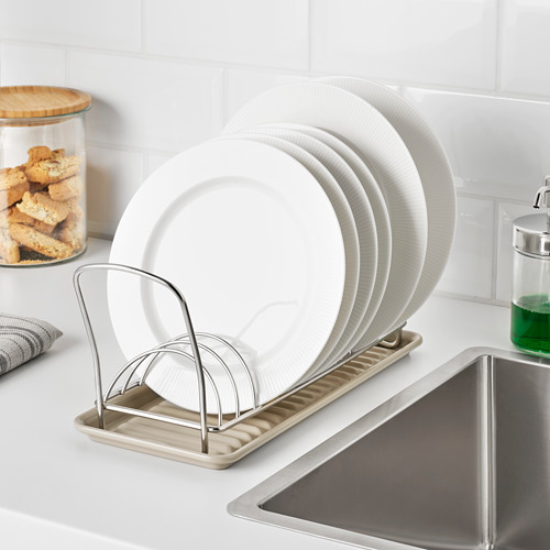 VÄLVÅRDAD - 碗盤瀝乾架, 米色/電鍍 | IKEA 線上購物 - PE804903_S4