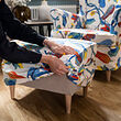 STRANDMON slipcover for footstool