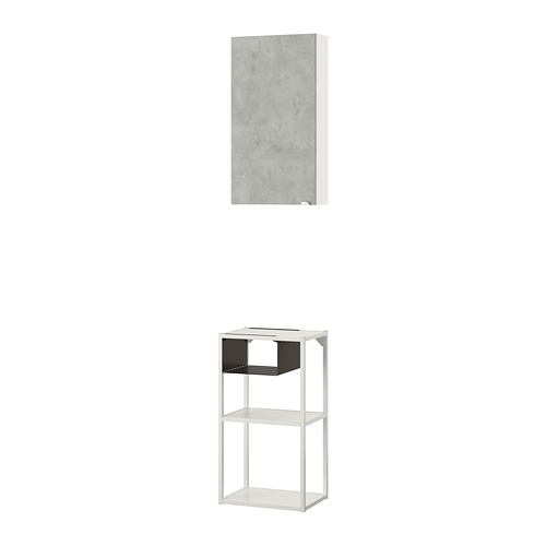 ENHET - wall storage combination, white/concrete effect | IKEA Taiwan Online - PE773646_S4