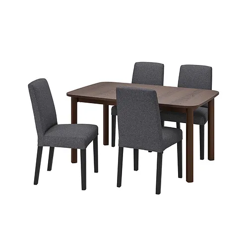STRANDTORP/BERGMUND - 餐桌附4張餐椅, 棕色/Gunnared中灰色, 150/205/260 公分 | IKEA 線上購物 - PE848778_S4