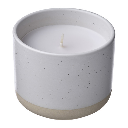 JÄMLIK - scented candle in ceramic jar, Vanilla/white, 25 hr | IKEA Taiwan Online - PE953477_S4