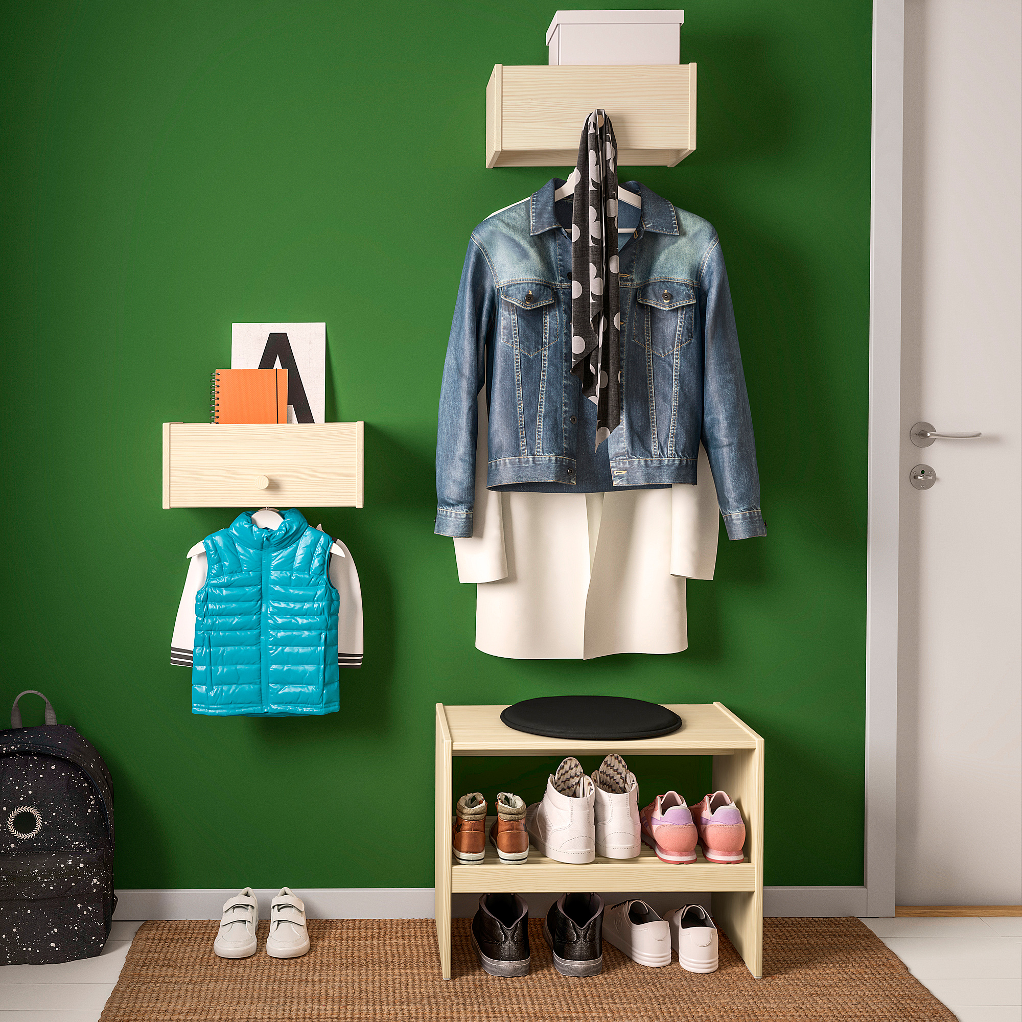 RAGGBERG coat rack with shelf