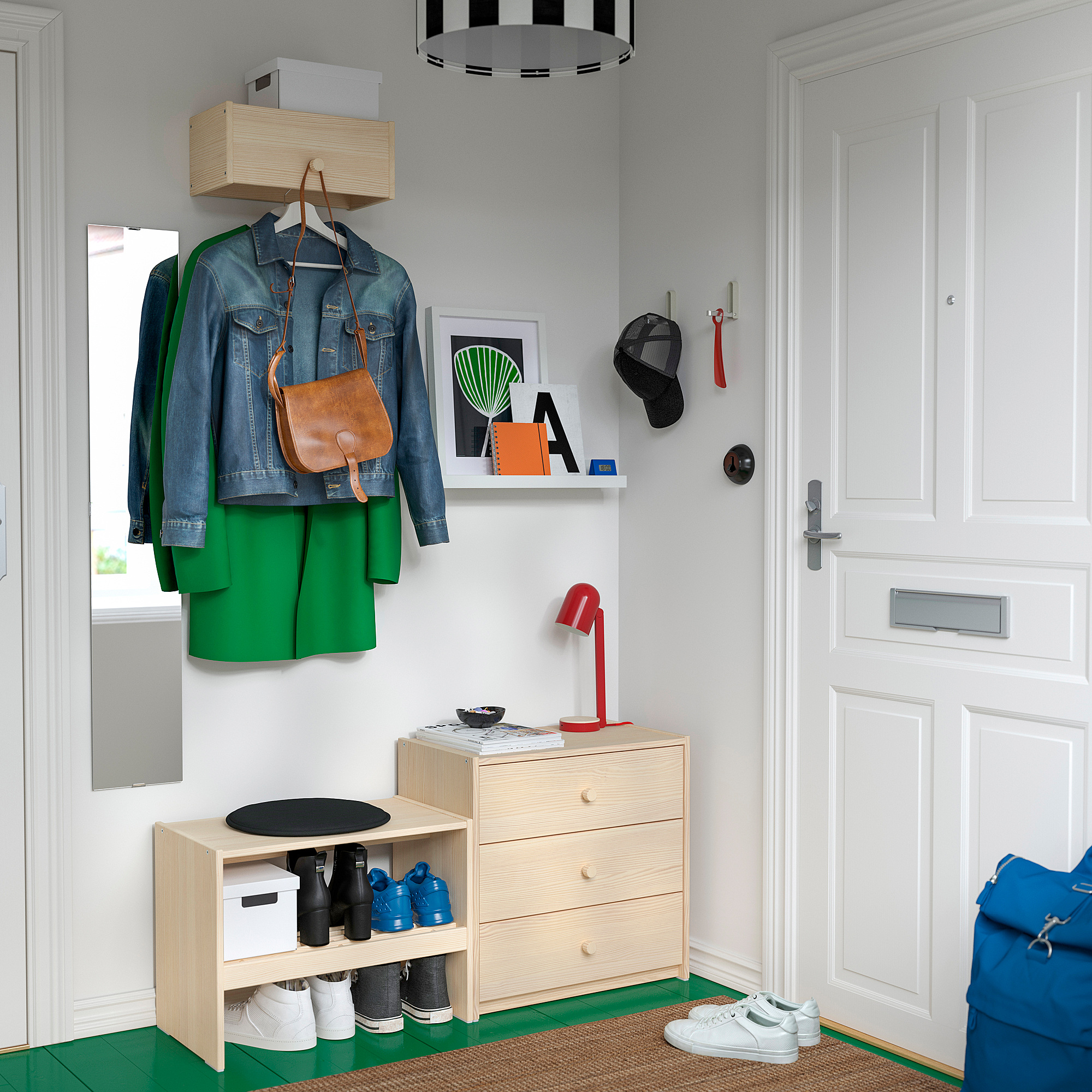 RAGGBERG coat rack with shelf