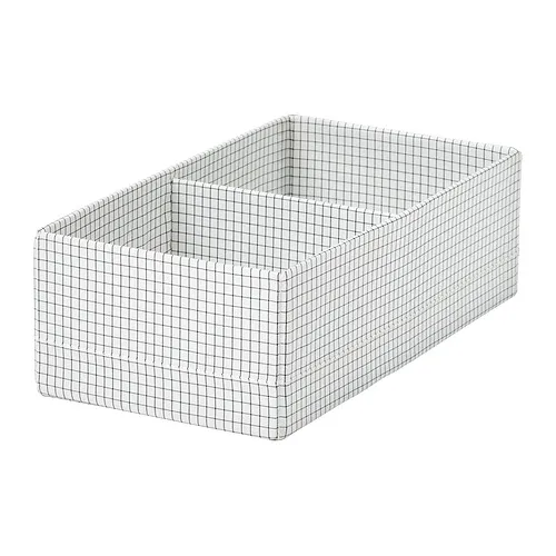 STUK - 分格收納盒，白色/黑色，17x32x10 公分 | IKEA 線上購物 - PE992625_S4