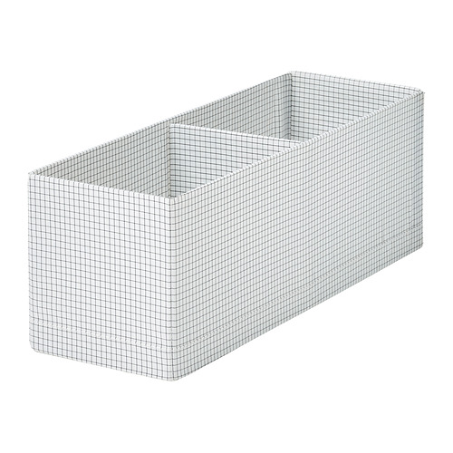 STUK - 分格收納盒，白色/黑色，17x51x18 公分 | IKEA 線上購物 - PE992627_S4