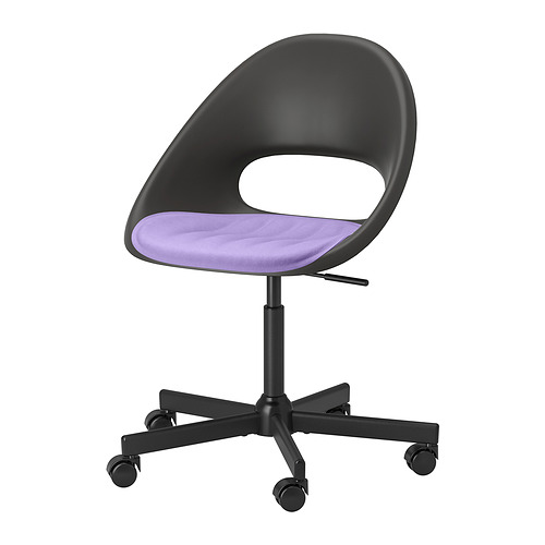 ELDBERGET MALSKAR swivel chair pad dark grey black lilac IKEA Taiwan Online