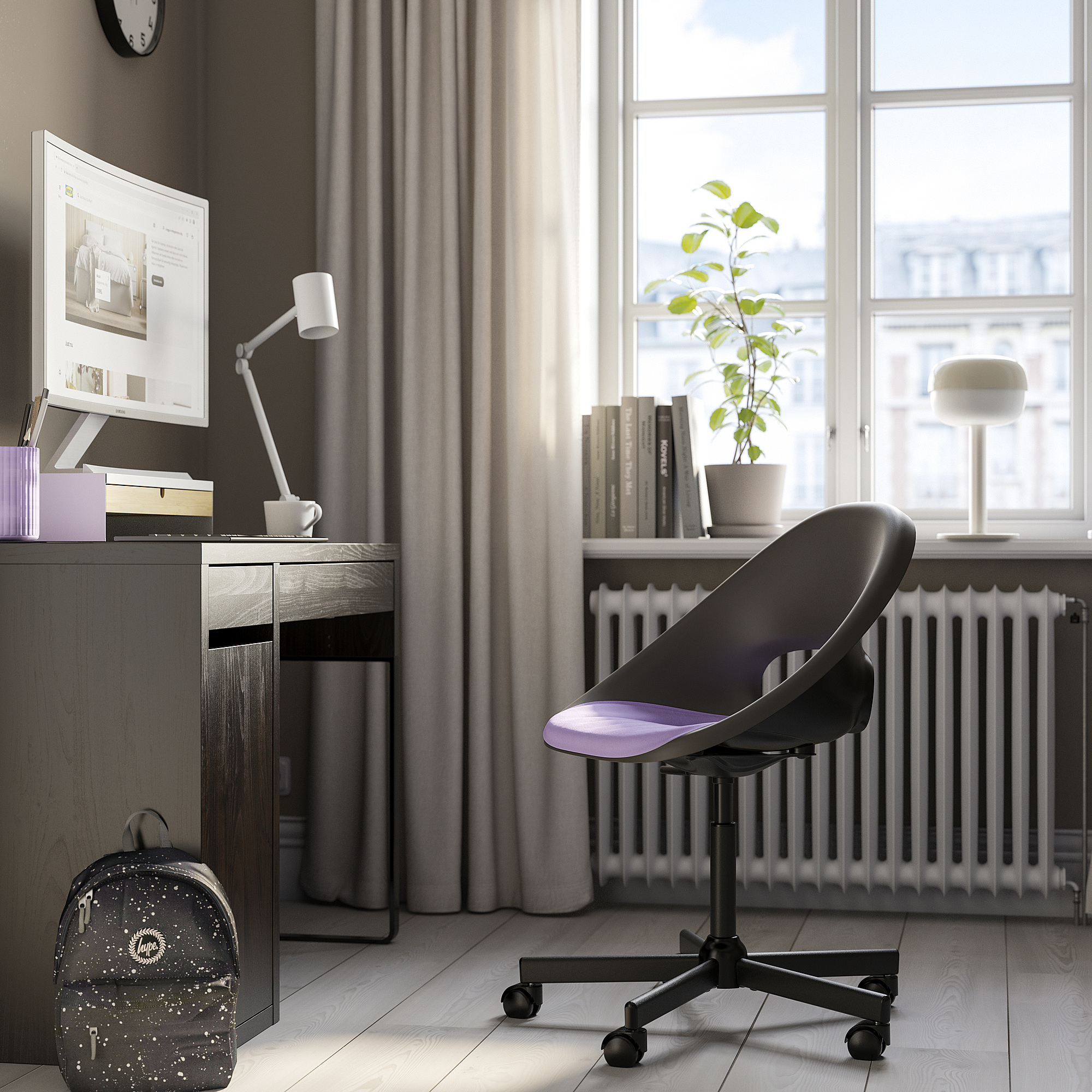 ELDBERGET/MALSKÄR swivel chair + pad