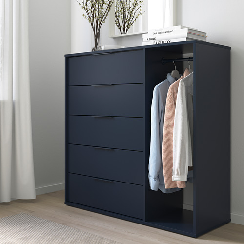 NORDMELA - 抽屜櫃附吊衣桿, 黑藍色 | IKEA 線上購物 - PE711622_S4