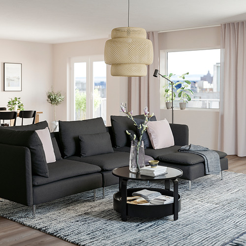 SÖDERHAMN - 四人座沙發附躺椅, Fridtuna 深灰色 | IKEA 線上購物 - PE848984_S4