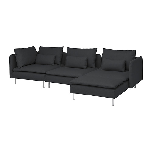 SÖDERHAMN - 四人座沙發附躺椅, Fridtuna 深灰色 | IKEA 線上購物 - PE848983_S4