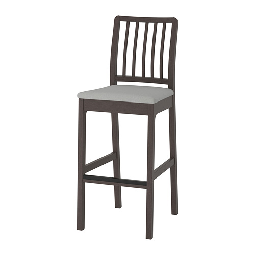 EKEDALEN bar stool with backrest