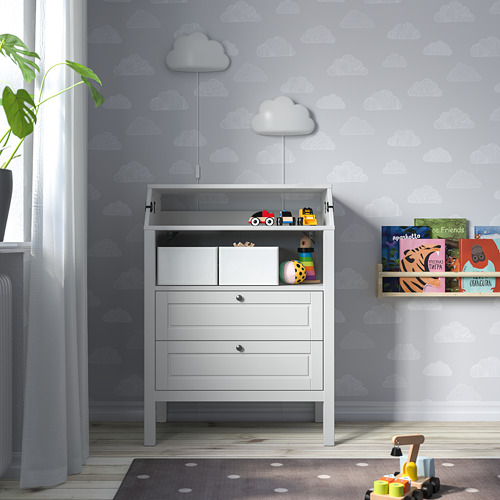 SUNDVIK - 尿布更換桌/抽屜櫃, 灰色 | IKEA 線上購物 - PE805282_S4