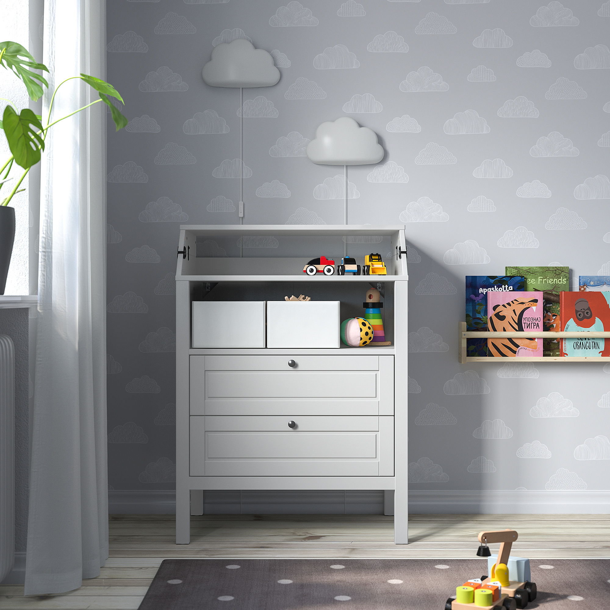 SUNDVIK changing table/chest of drawers, grey IKEA Taiwan Online
