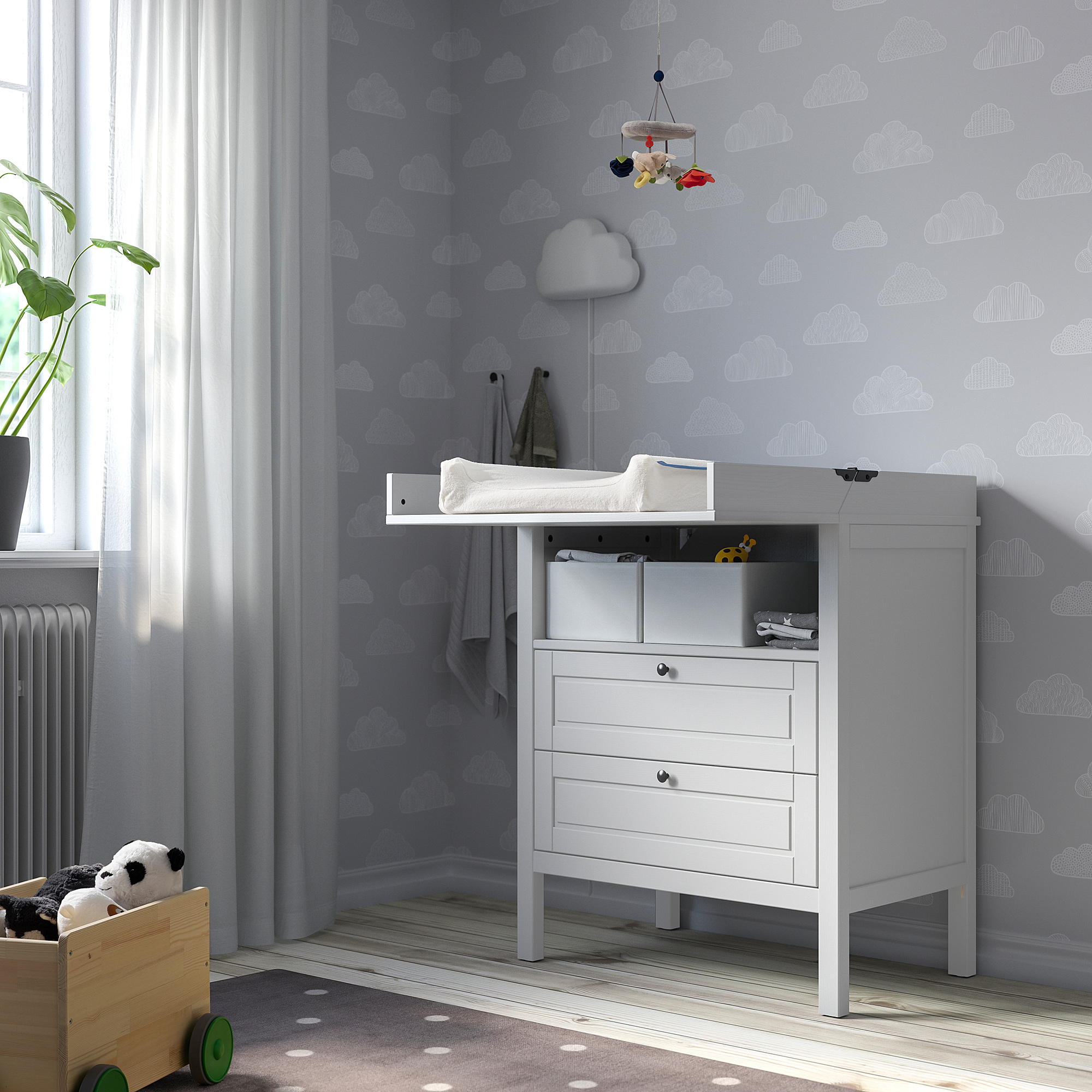 SUNDVIK changing table/chest of drawers, grey IKEA Taiwan Online