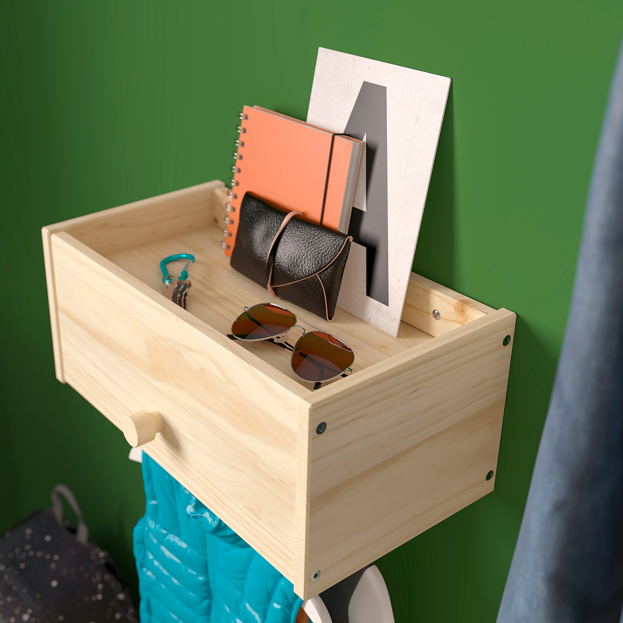 RAGGBERG coat rack with shelf