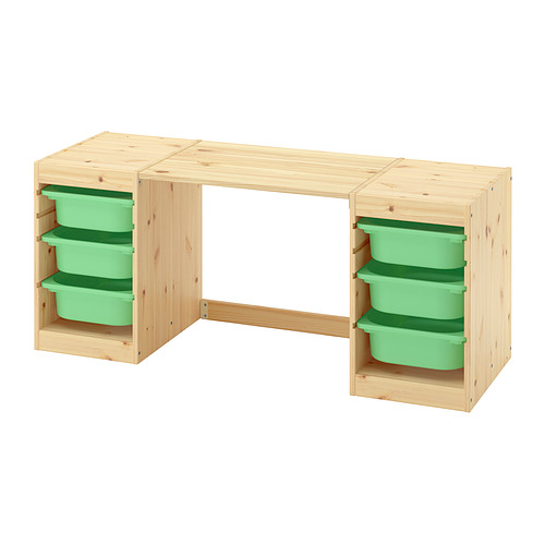 TROFAST desk with storage boxes