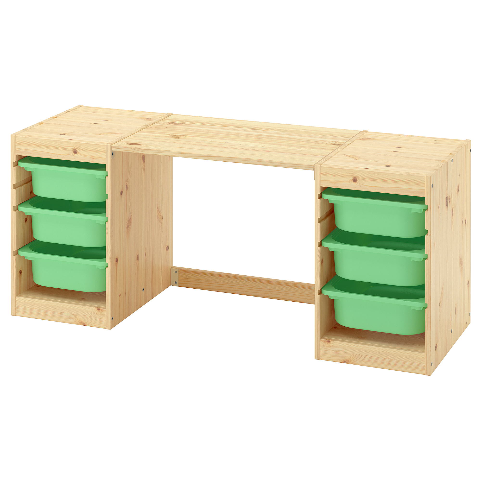 TROFAST desk with storage boxes