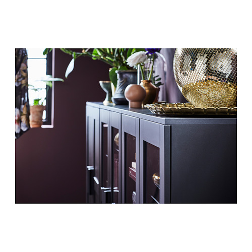 BRIMNES - 附門收納櫃, 玻璃/黑色 | IKEA 線上購物 - PH150662_S4