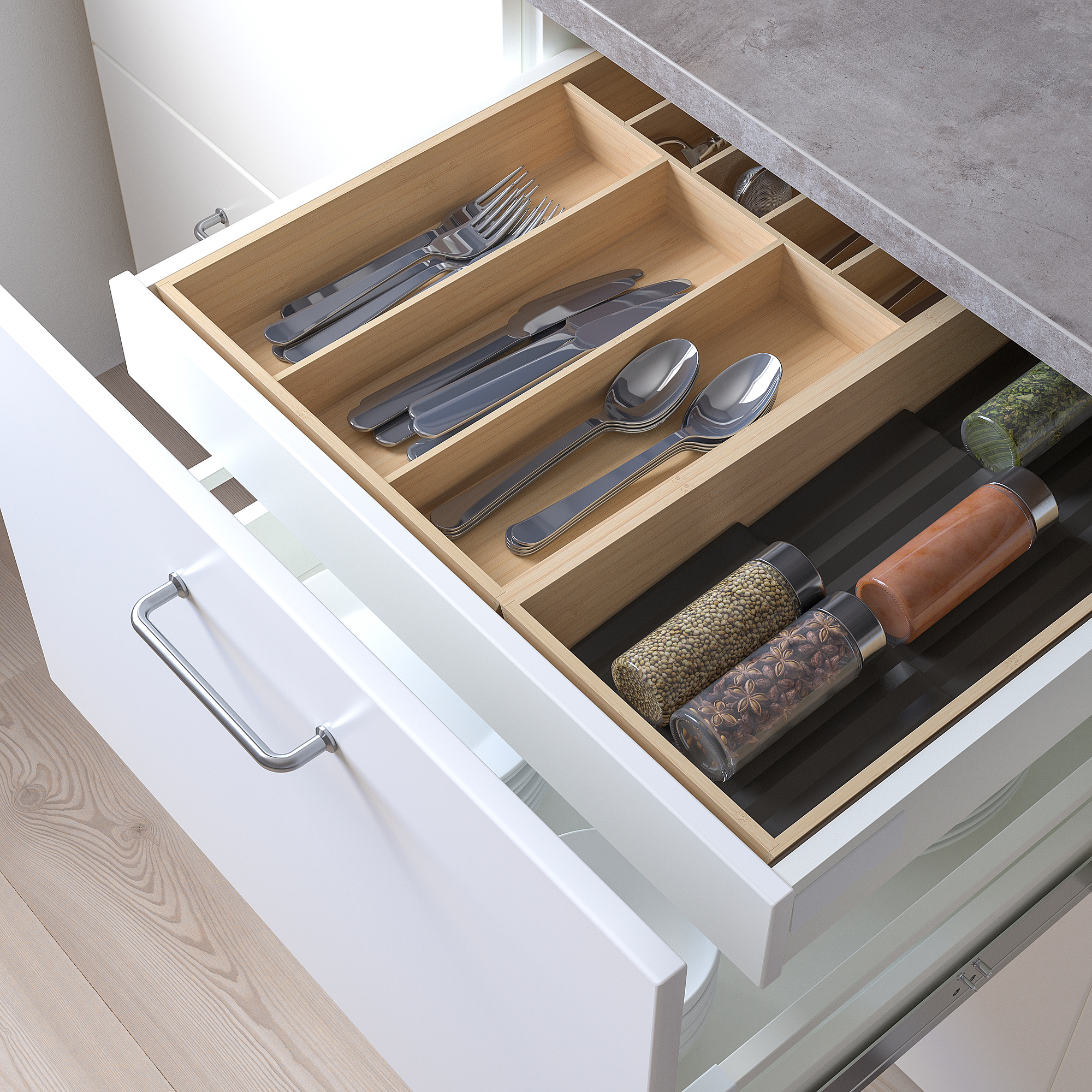 UPPDATERA cutlery tray/tray with spice rack