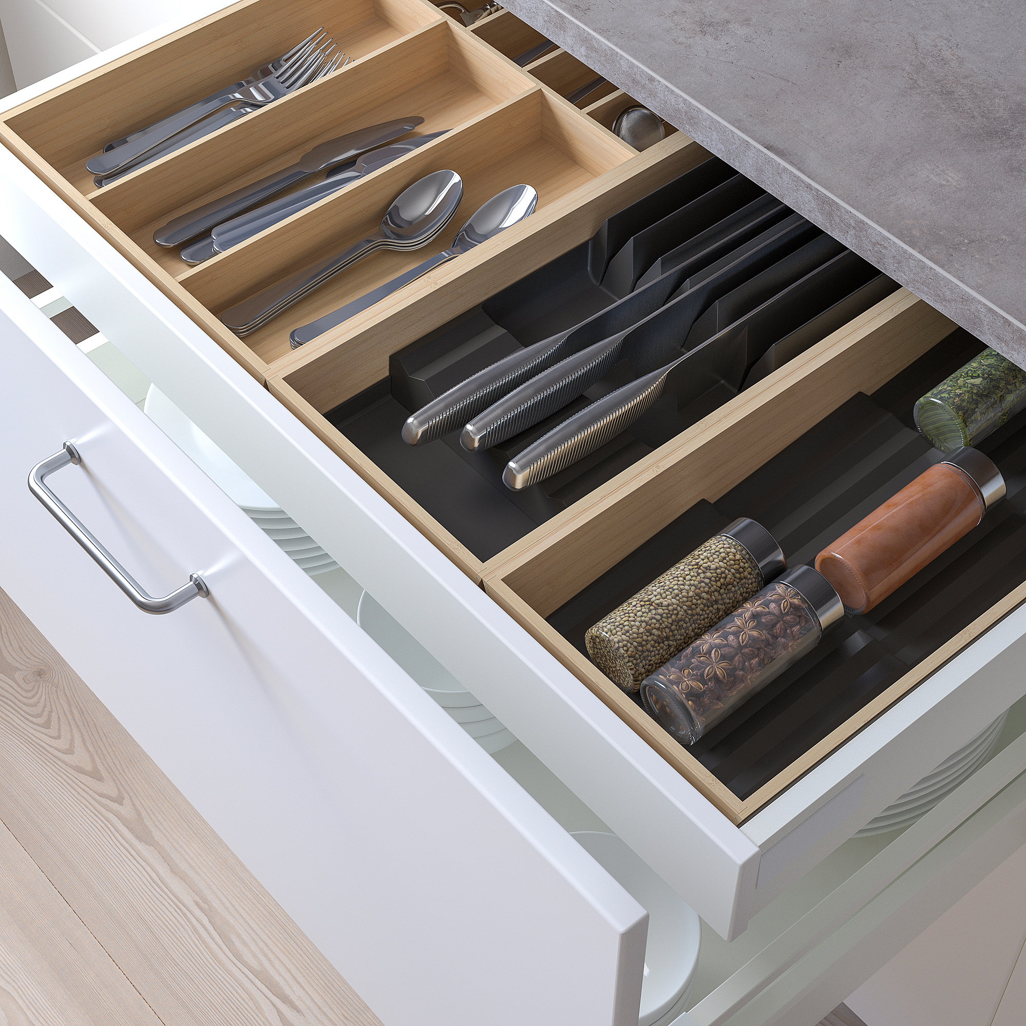 UPPDATERA cutl tray/trays w knife+spice racks