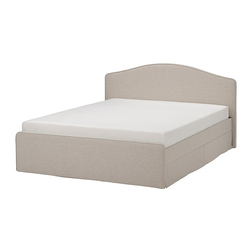 RAMNEFJÄLL - upholstered bed frame, Kilanda light beige/Luröy, 150x200 cm | IKEA Taiwan Online - PE927371_S4