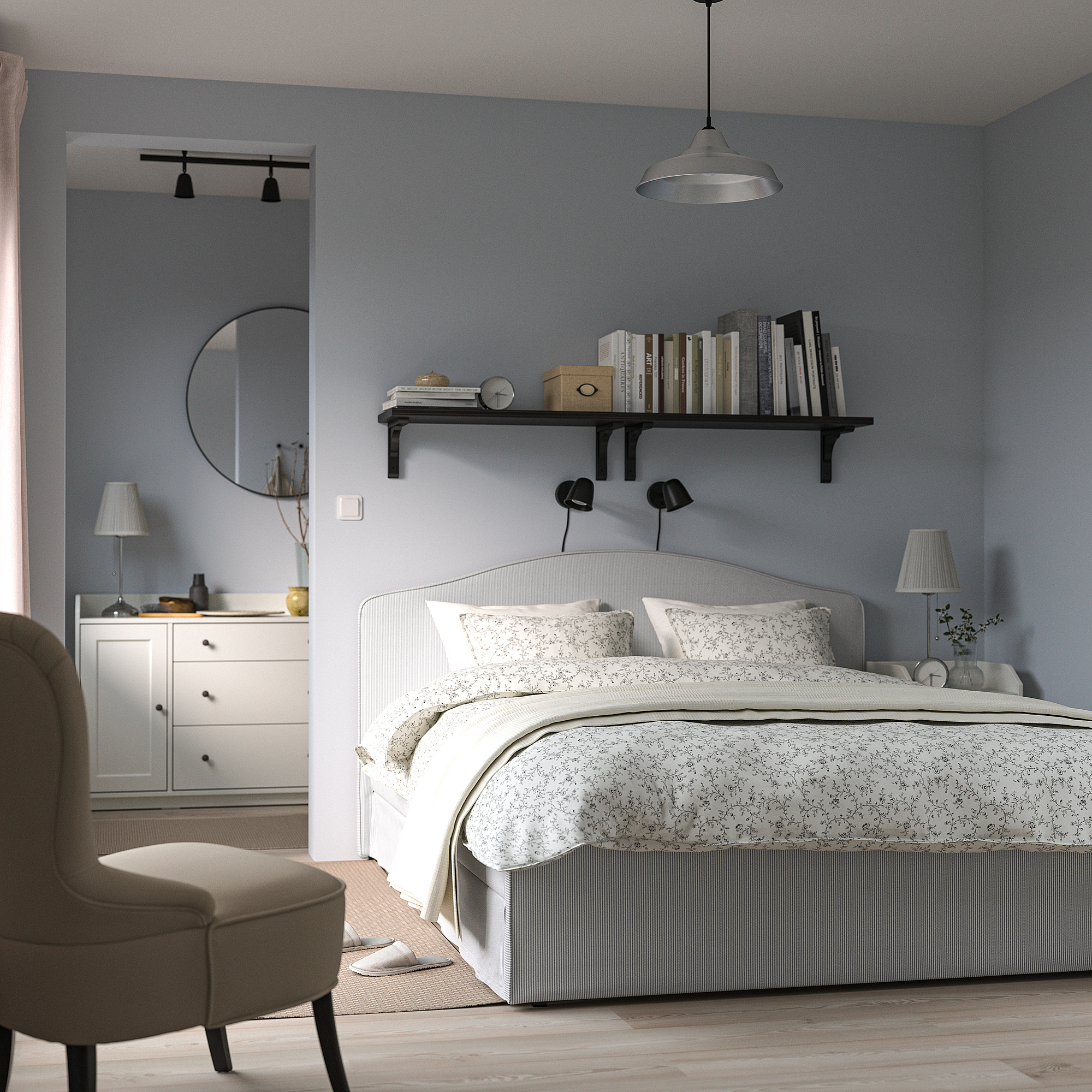 RAMNEFJÄLL upholstered bed frame