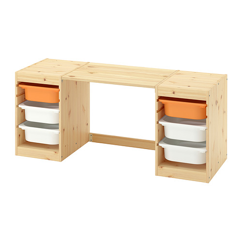 TROFAST desk with storage boxes