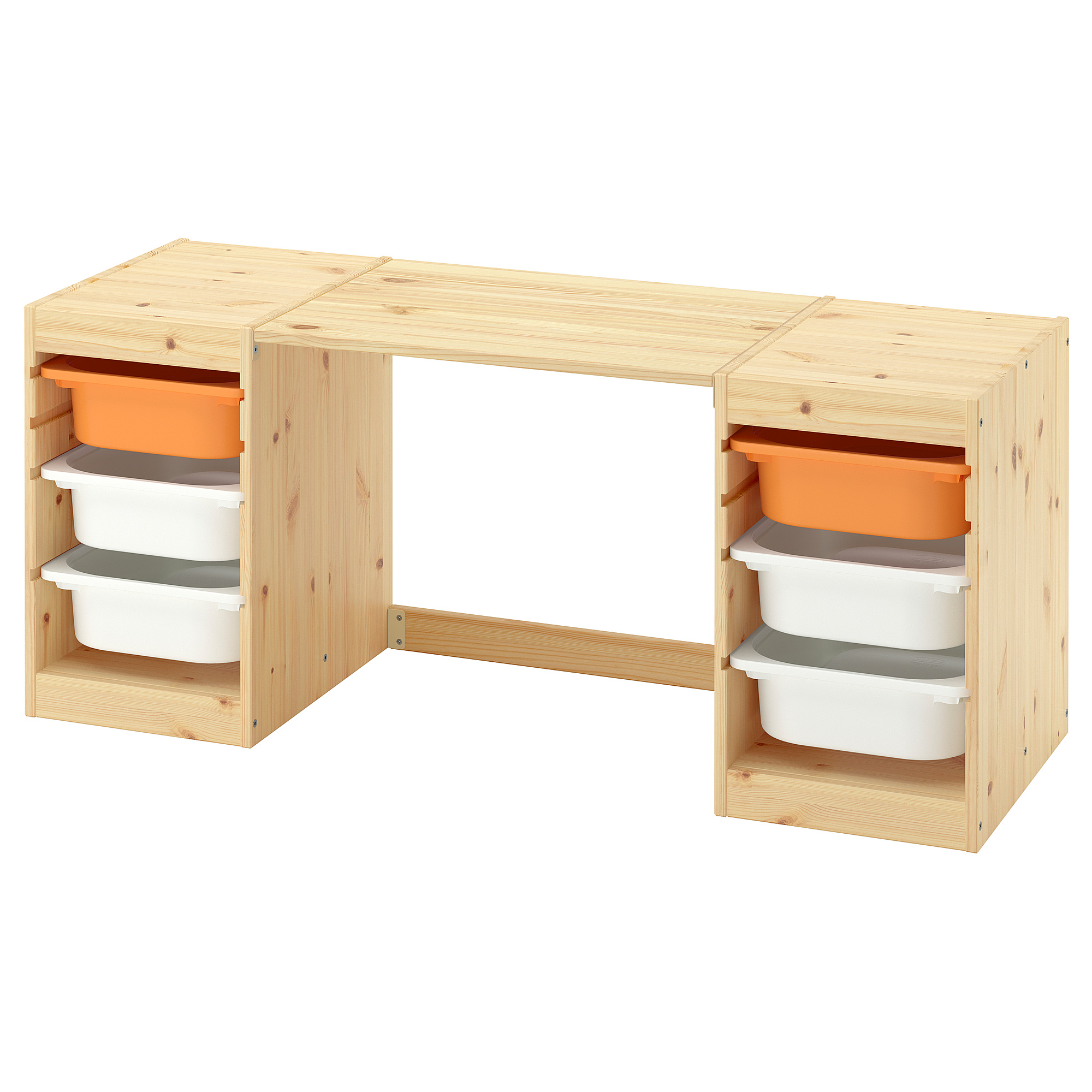 TROFAST desk with storage boxes