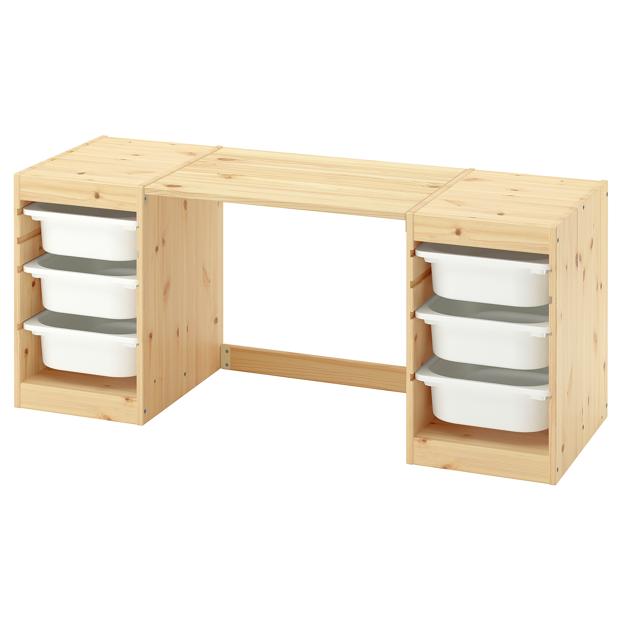 TROFAST desk with storage boxes