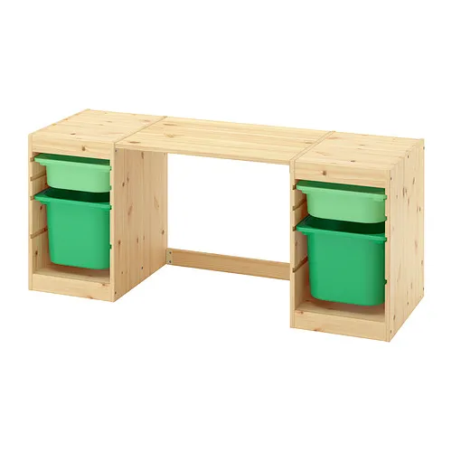 TROFAST - 書桌附收納盒, 染白松木/淺綠色 亮綠色, 124x44x53 公分 | IKEA 線上購物 - PE992888_S4