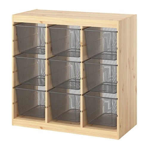 TROFAST - 收納組合附收納盒, 房間隔屏/染白松木 深灰色, 93x44x91 公分 | IKEA 線上購物 - PE992935_S4