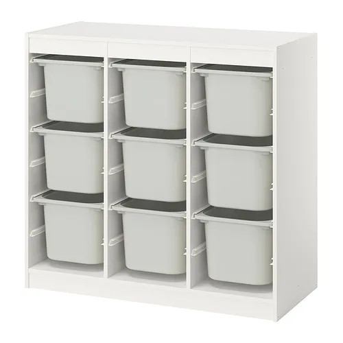 TROFAST - 收納組合附收納盒, 房間隔屏/白色 灰色, 99x44x95 公分 | IKEA 線上購物 - PE992941_S4