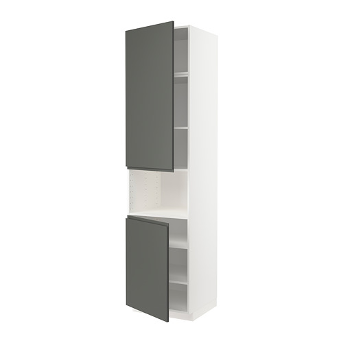 METOD - 雙門微波爐高櫃附層板, 白色/Voxtorp 深灰色 | IKEA 線上購物 - PE749592_S4