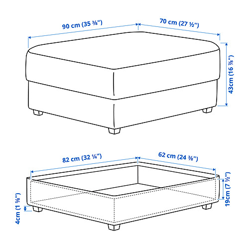KIVIK - 收納椅凳, Kelinge 深土耳其藍 | IKEA 線上購物 - PE849220_S4