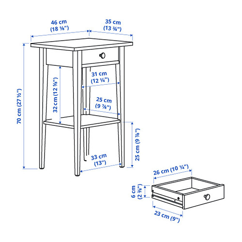 HEMNES bedside table