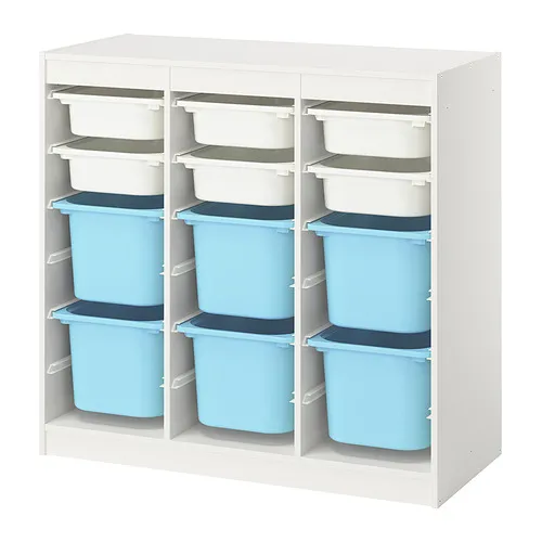 TROFAST - 收納組合附收納盒, 房間隔屏/白色 淺藍色, 99x44x95 公分 | IKEA 線上購物 - PE992974_S4