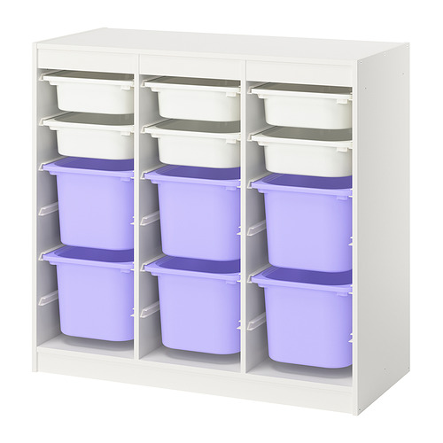 TROFAST - storage combination with boxes, room divider/white lilac, 99x44x95 cm | IKEA Taiwan Online - PE992977_S4