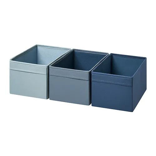 DRÖNA - 儲物盒 3件組, 藍色, 18x25x15 公分 | IKEA 線上購物 - PE926319_S4