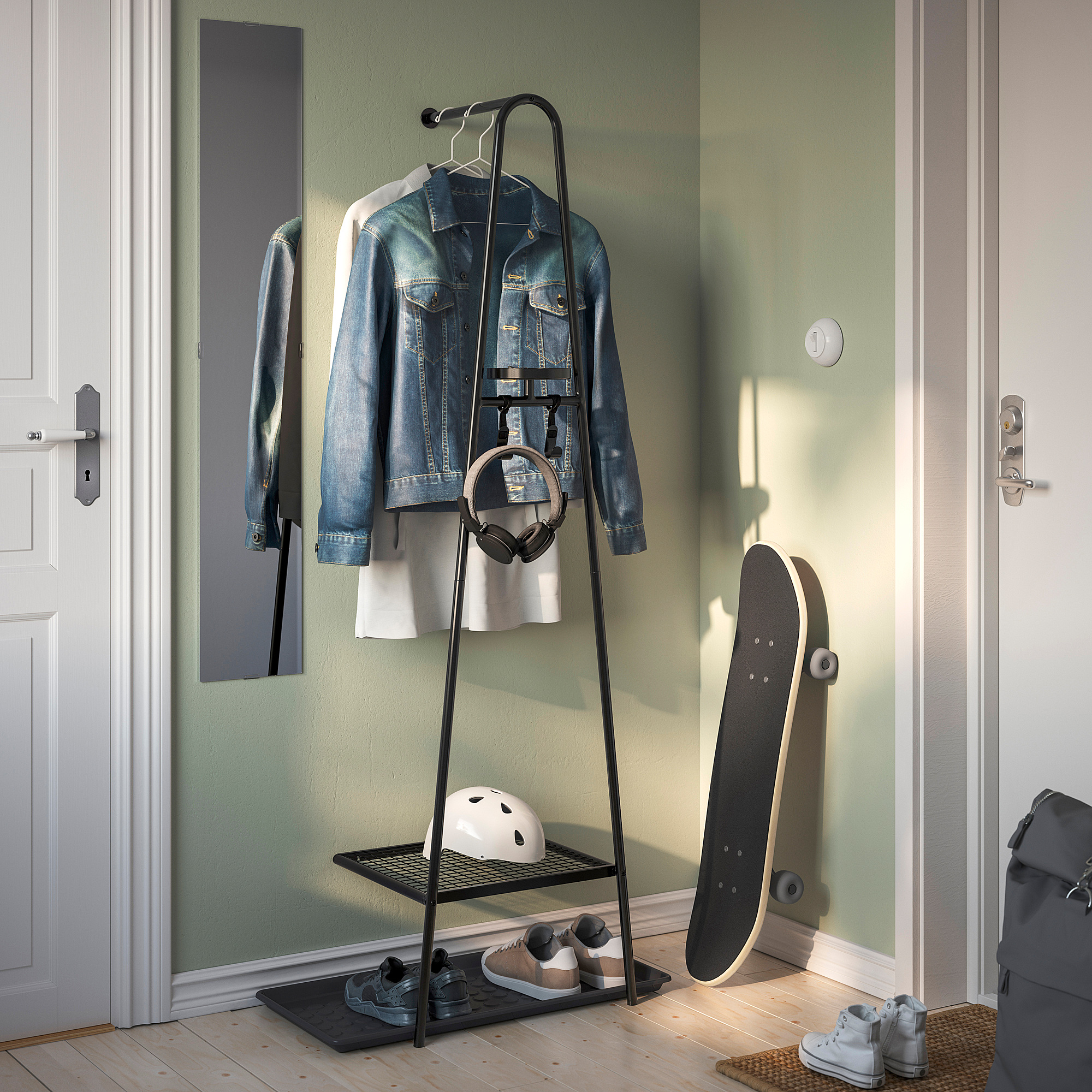 ÄLGANÄS clothes rack with shoe storage