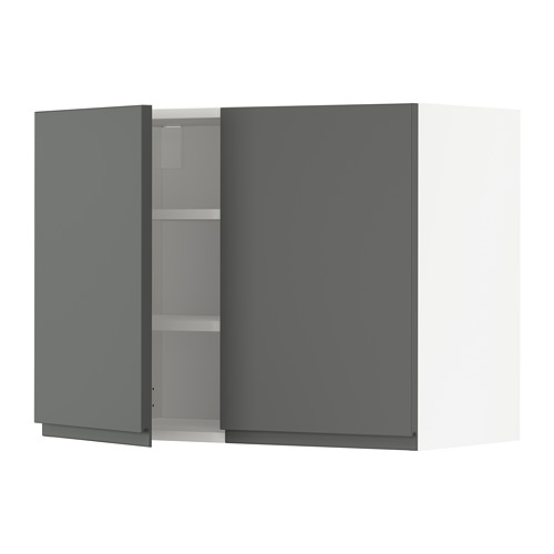 METOD - wall cabinet with shelves/2 doors, white/Voxtorp dark grey | IKEA Taiwan Online - PE749726_S4
