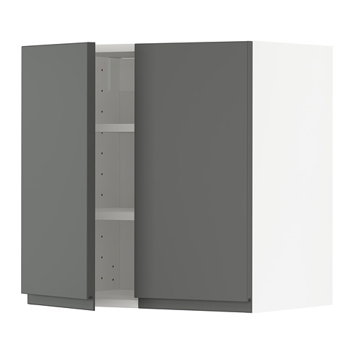 METOD - wall cabinet with shelves/2 doors, white/Voxtorp dark grey | IKEA Taiwan Online - PE749730_S4