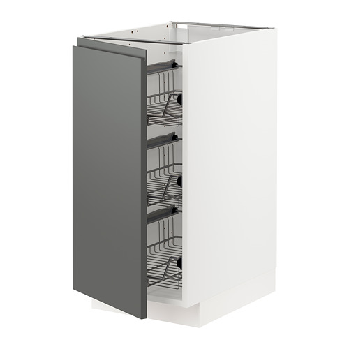 METOD - base cabinet with wire baskets, white/Voxtorp dark grey | IKEA Taiwan Online - PE749773_S4