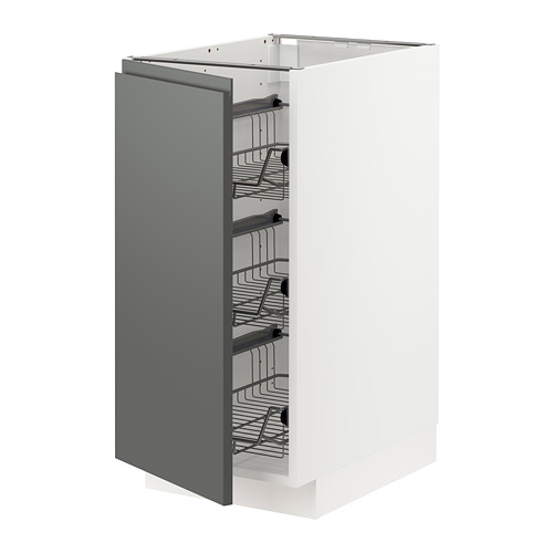 METOD base cabinet with wire baskets