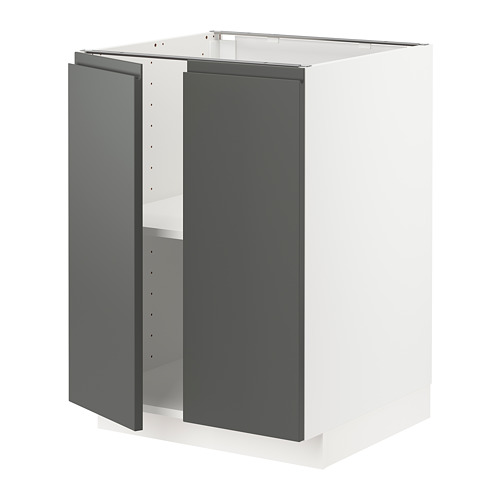 METOD base cabinet with shelves/2 doors