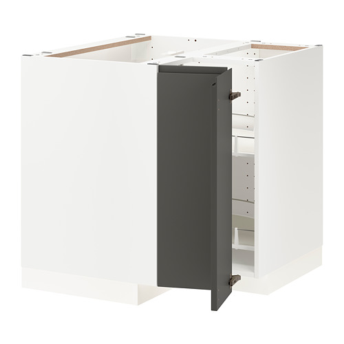 METOD - 轉角底櫃附旋轉盤, 白色/Voxtorp 深灰色, 88x88x80 公分 | IKEA 線上購物 - PE749821_S4
