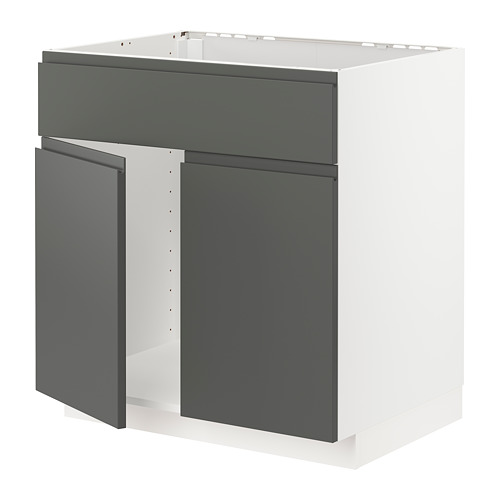 METOD - base cabinet f sink w 2 doors/front, white/Voxtorp dark grey | IKEA Taiwan Online - PE749784_S4