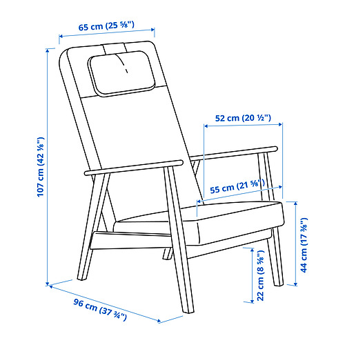 EKENÄSET high-back armchair