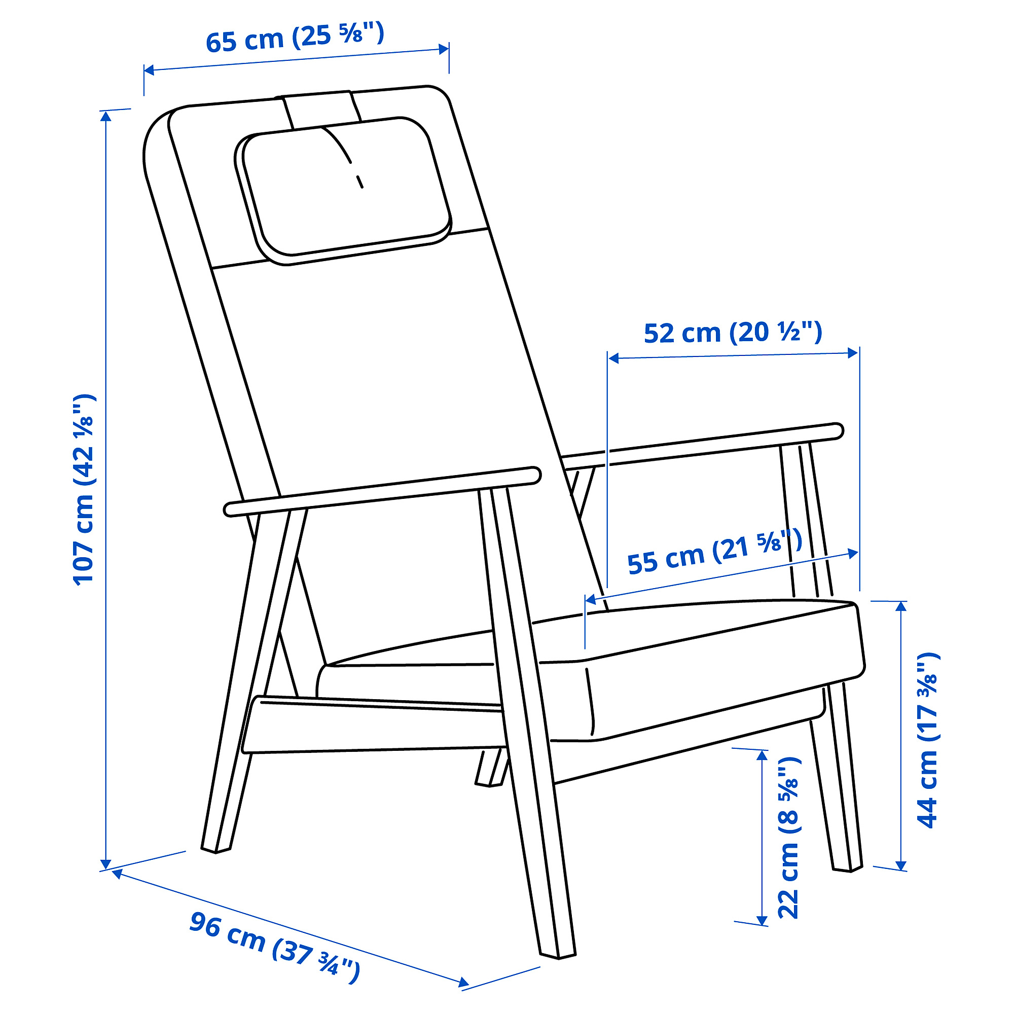 EKENÄSET high-back armchair