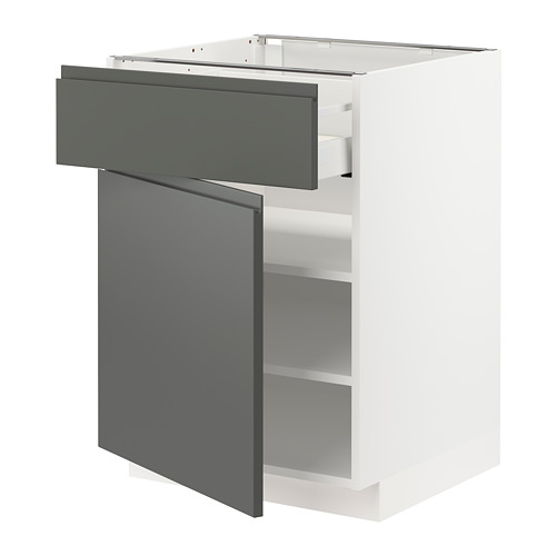 METOD/MAXIMERA - base cabinet with drawer/door, white/Voxtorp dark grey | IKEA Taiwan Online - PE749799_S4